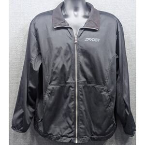 SPYDER Mens Jacket - Black, Full Zip, Windbreaker, Size Large